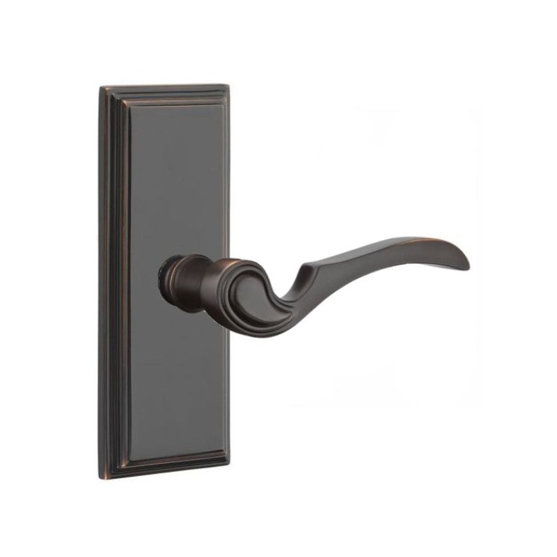Emtek Door Handle - Coventry Lever 7" Wilshire Sideplate - Designer Brass