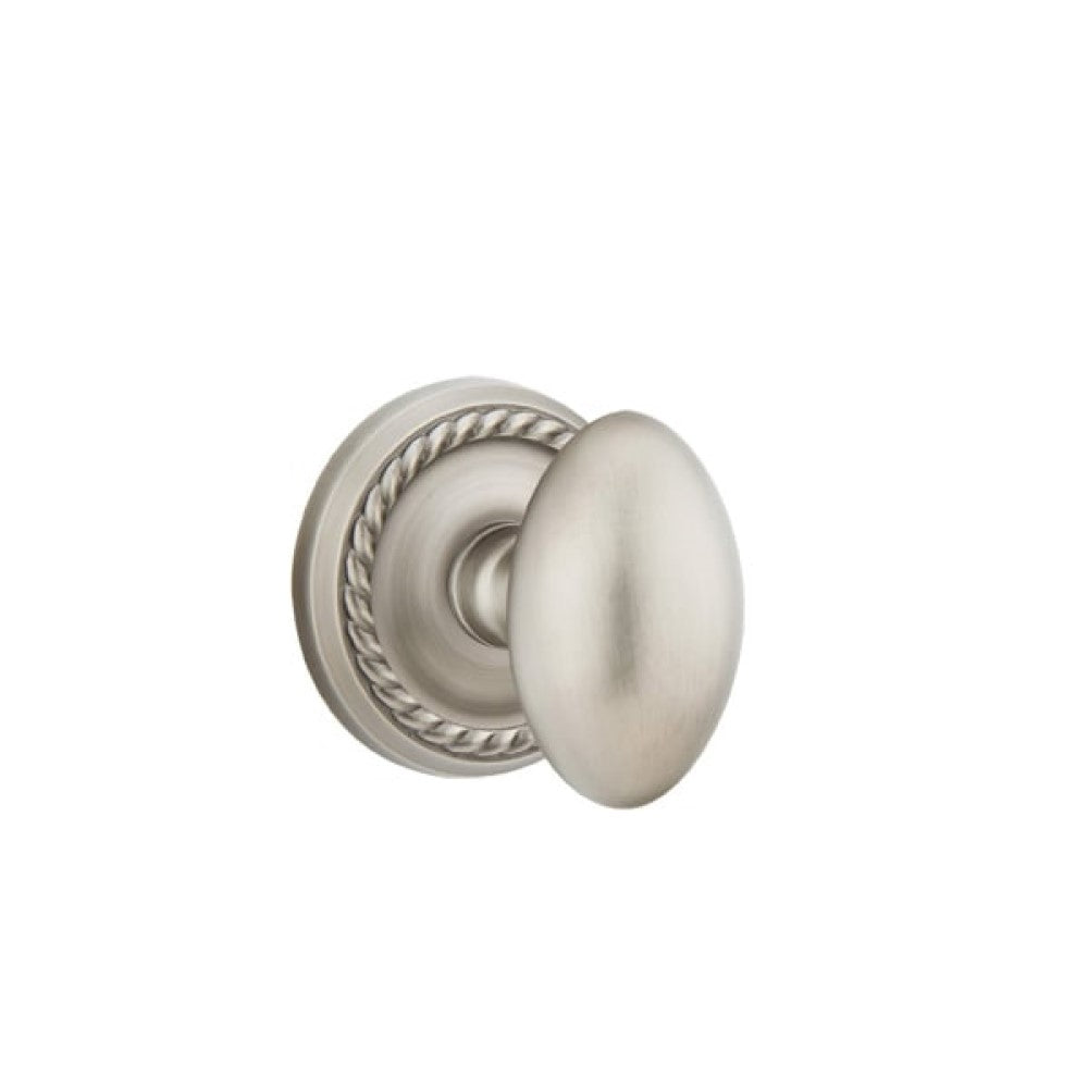 Emtek Classic Brass Key In Entrance Locksets - Rope Rosette With Egg Knob