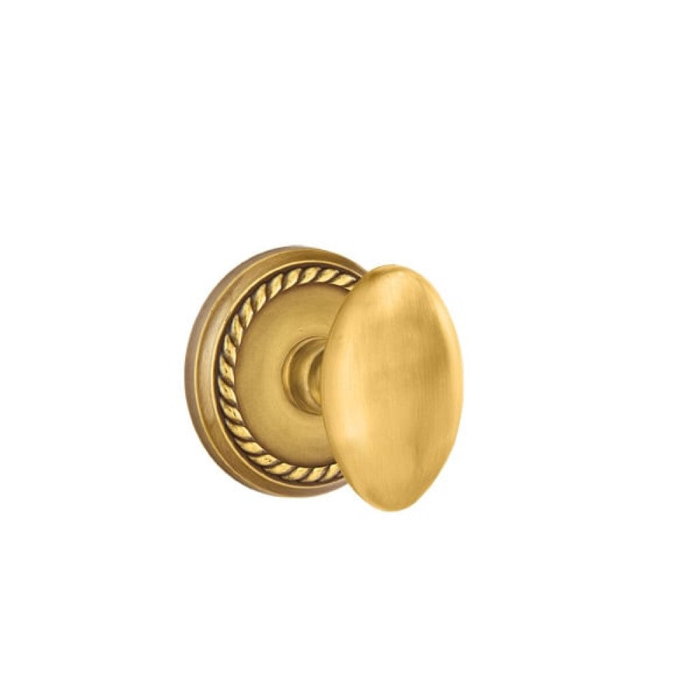 Emtek Classic Brass Key In Entrance Locksets - Rope Rosette With Egg Knob