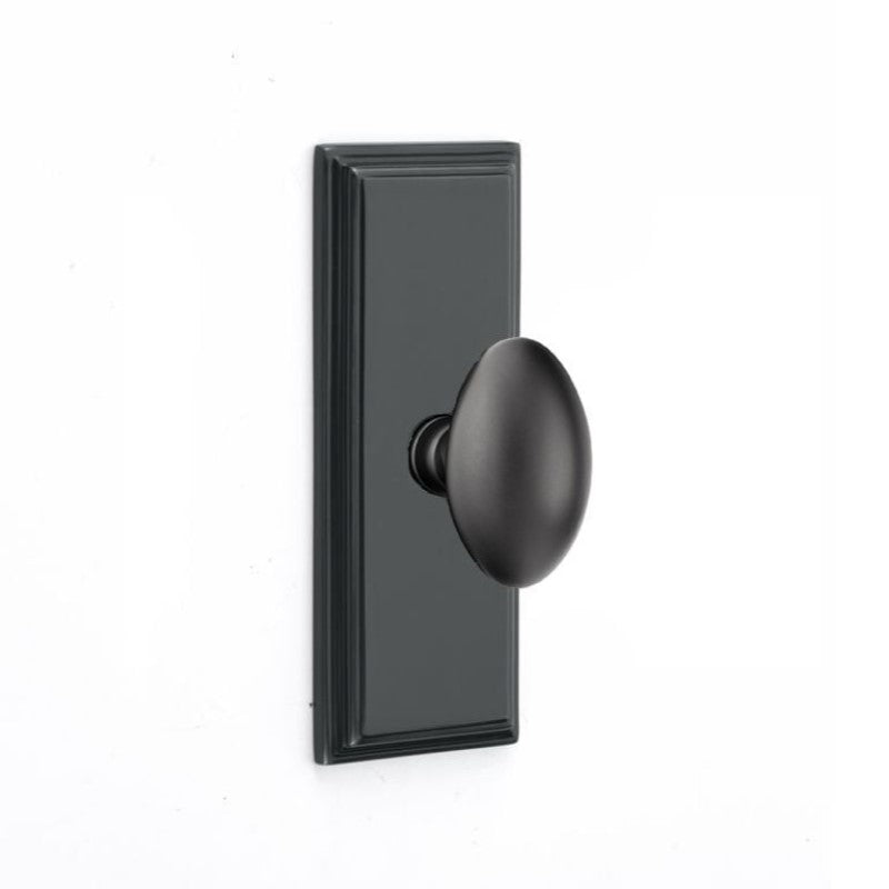Emtek Door Handle - Egg Knob 7" Wilshire Sideplate - Classic Brass