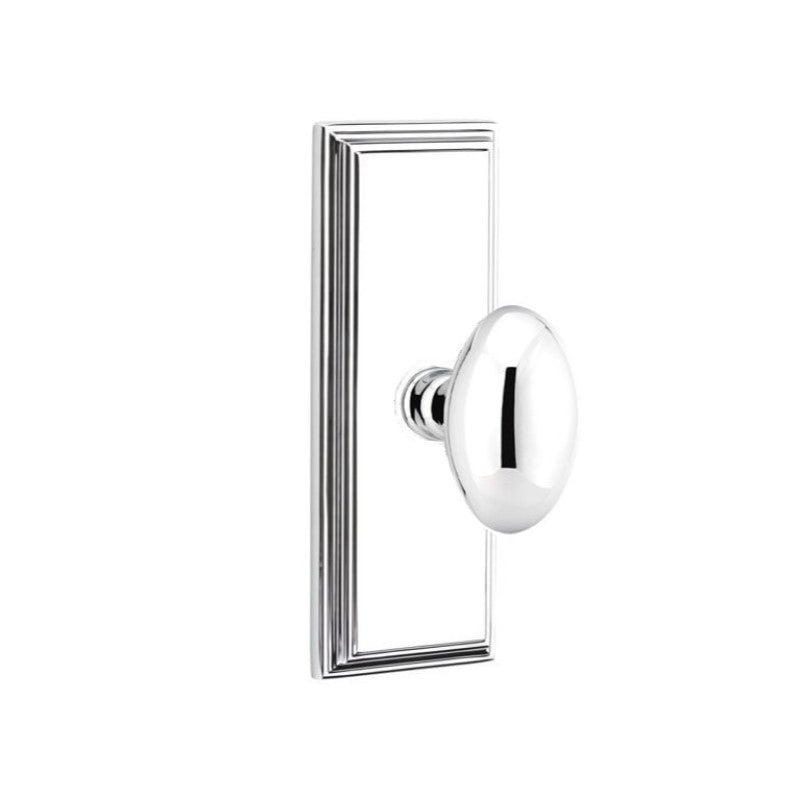 Emtek Door Handle - Egg Knob 7" Wilshire Sideplate - Classic Brass