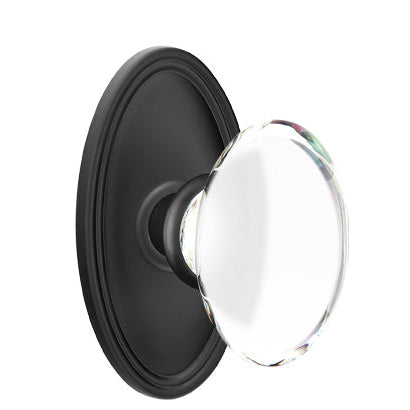 Emtek Glass Knobsets - Hampton Glass Knob - Oval Rosette