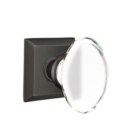 Emtek Glass Knobsets - Hampton Glass Knob - Quincy Rosette