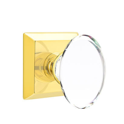 Emtek Glass Knobsets - Hampton Glass Knob - Quincy Rosette