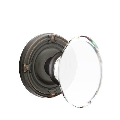 Emtek Glass Knobsets - Hampton Glass Knob - Ribbon & Reed Rosette