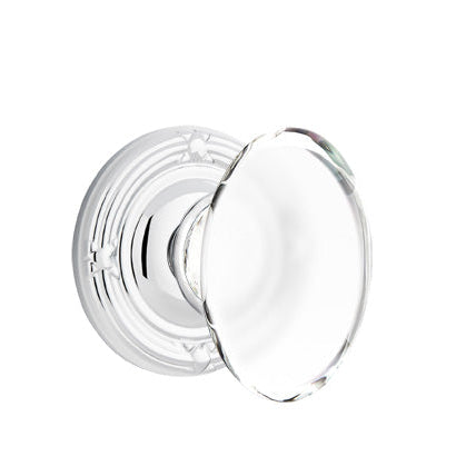 Emtek Glass Knobsets - Hampton Glass Knob - Ribbon & Reed Rosette