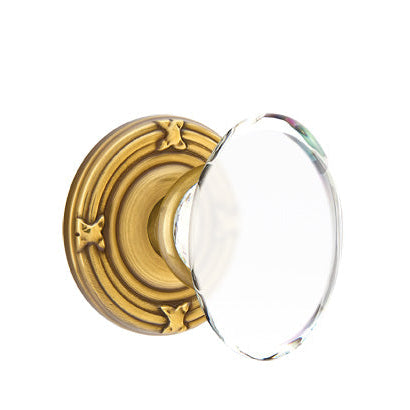 Emtek Glass Knobsets - Hampton Glass Knob - Ribbon & Reed Rosette