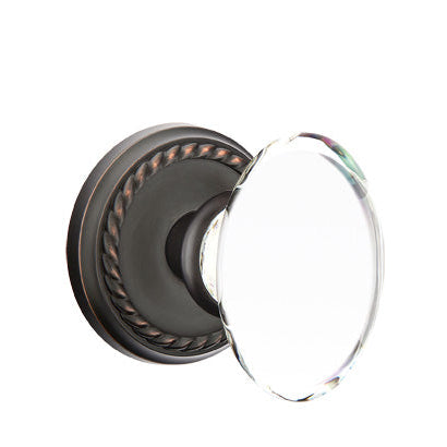 Emtek Glass Knobsets - Hampton Glass Knob - Rope Rosette