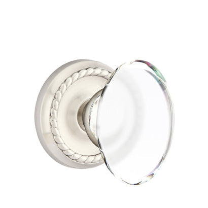 Emtek Glass Knobsets - Hampton Glass Knob - Rope Rosette