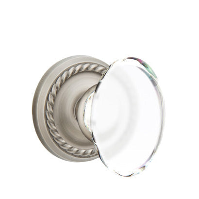 Emtek Glass Knobsets - Hampton Glass Knob - Rope Rosette
