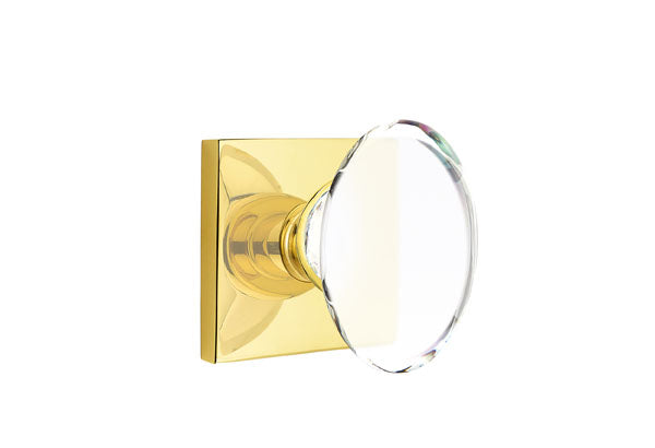 Emtek Modern Glass Knobsets - Hampton Glass Knob - Square Rosette