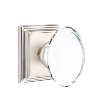 Emtek Glass Knobsets - Hampton Glass Knob - Wilshire Rosette