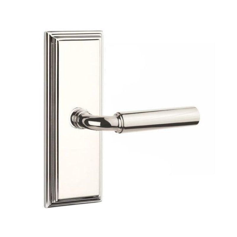 Emtek Door Handle - Manning Lever 7" Wilshire Sideplate - Classic Brass