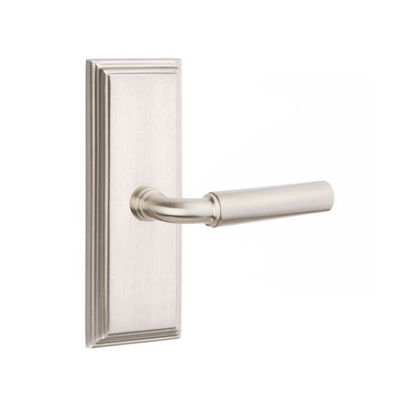Emtek Door Handle - Manning Lever 7" Wilshire Sideplate - Classic Brass