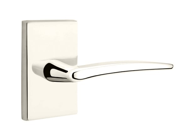 Emtek Poseidon Lever with Modern Rectangular Rosette