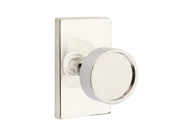 Emtek Modern Rectangular Rosette with Verve Knob