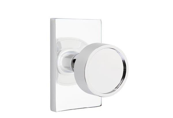 Emtek Modern Rectangular Rosette with Verve Knob
