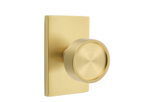 Emtek Modern Rectangular Rosette with Verve Knob