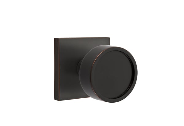 Emtek Square Rosette with Verve Knob