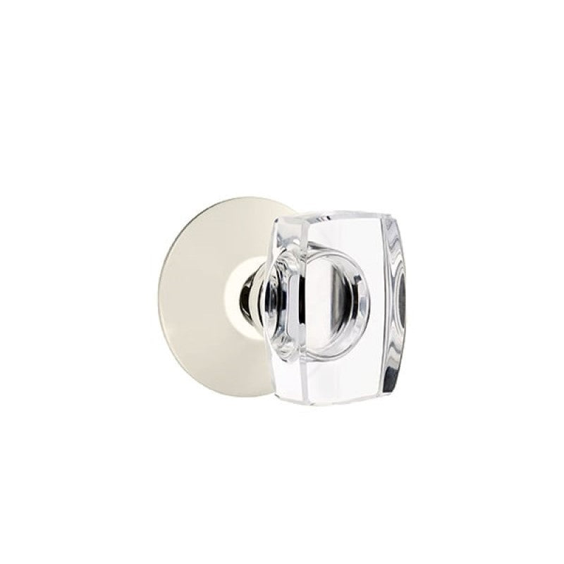 Emtek Modern Glass Knobsets - Windsor Glass Knob with Modern Rosette