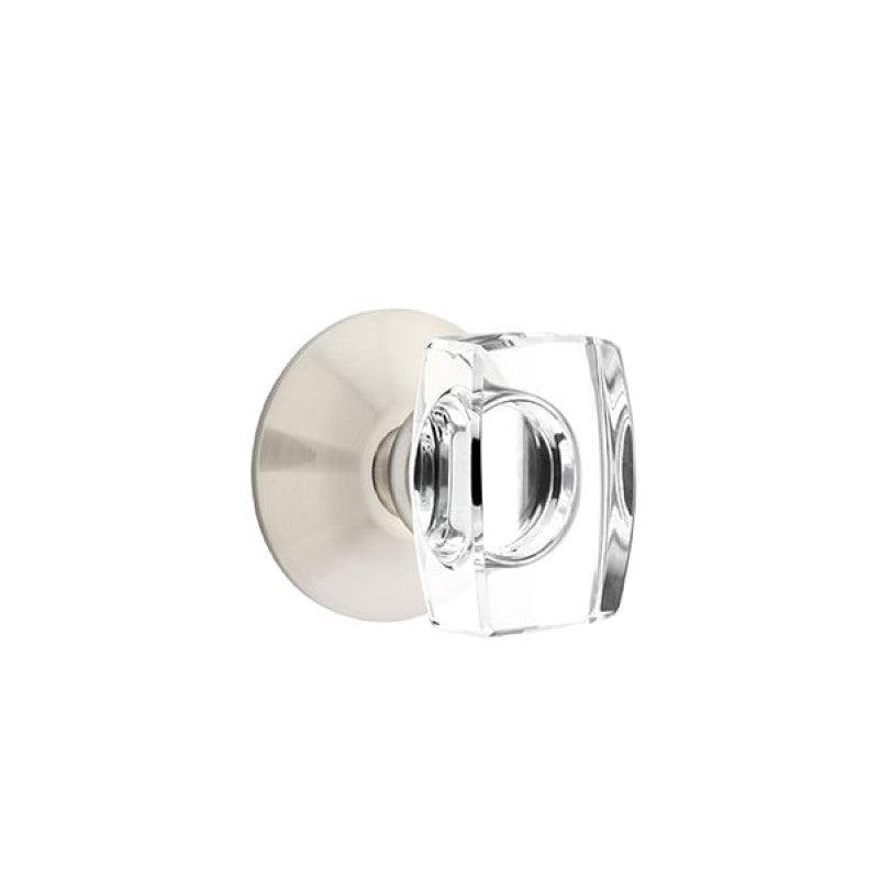 Emtek Modern Glass Knobsets - Windsor Glass Knob with Modern Rosette