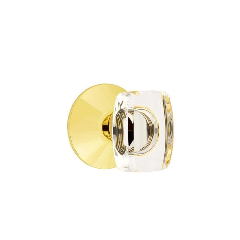 Emtek Modern Glass Knobsets - Windsor Glass Knob with Modern Rosette