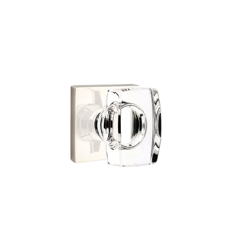 Emtek Modern Glass Knobsets - Windsor Glass Knob with Square Rosette
