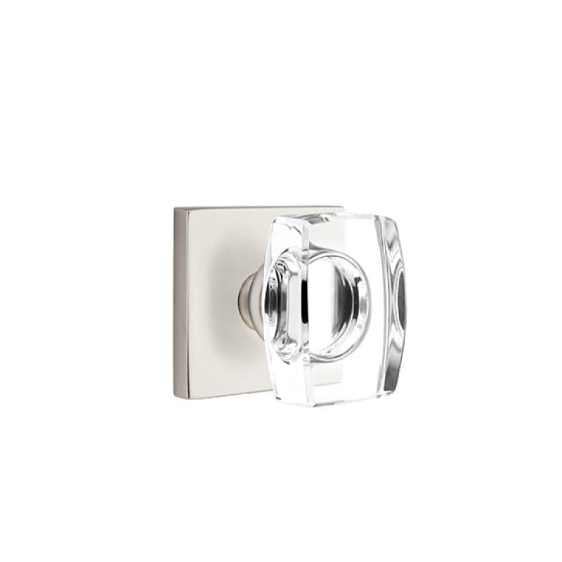 Emtek Modern Glass Knobsets - Windsor Glass Knob with Square Rosette