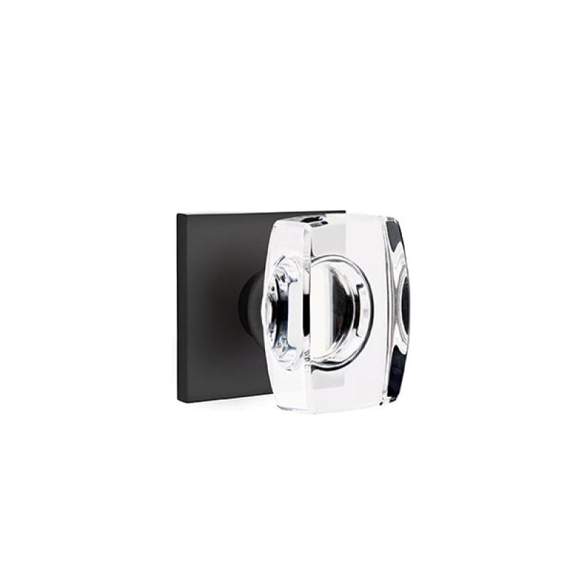 Emtek Modern Glass Knobsets - Windsor Glass Knob with Square Rosette