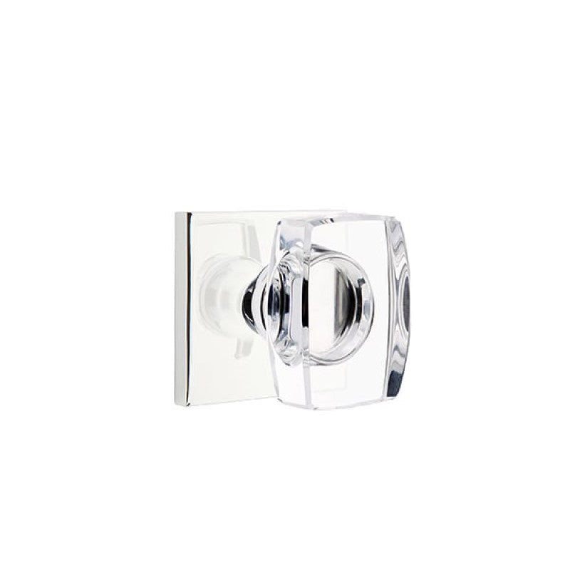 Emtek Modern Glass Knobsets - Windsor Glass Knob with Square Rosette