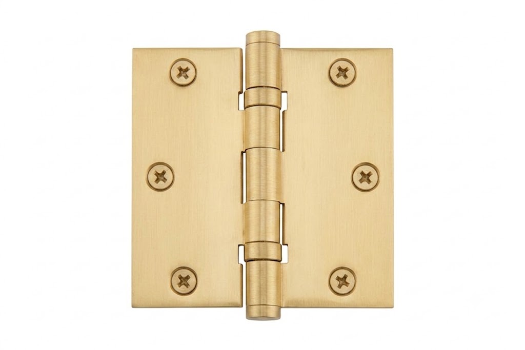Heavy Duty Solid Brass Ball Bearing Door Hinge - Square Corners
