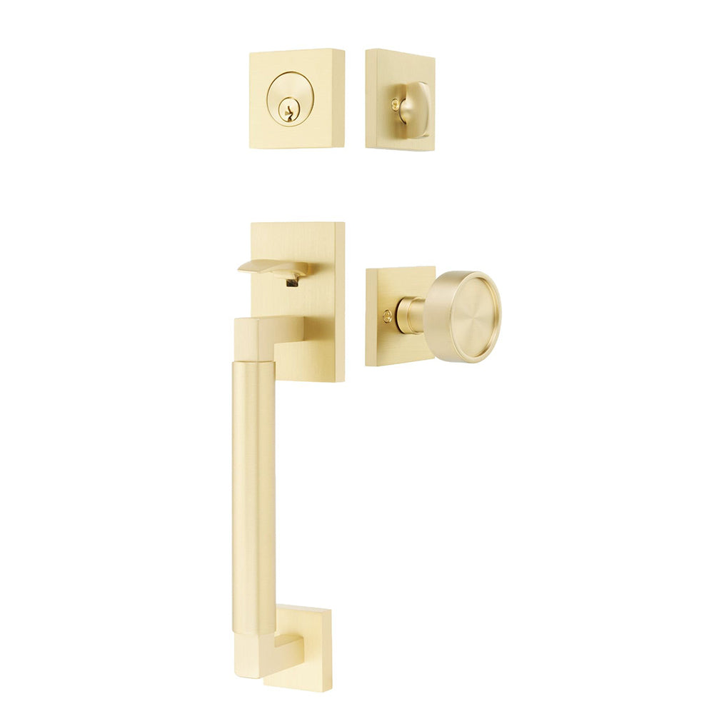 Emtek Brass Tubular Entrance Handlesets - Hercules Smooth Sectional