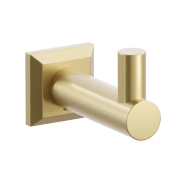 Modern Tubular Brass Single Hook with Rosette