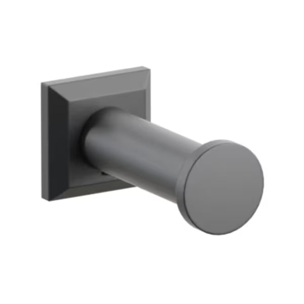 Modern Tubular Brass Single Robe Hook with Rosette