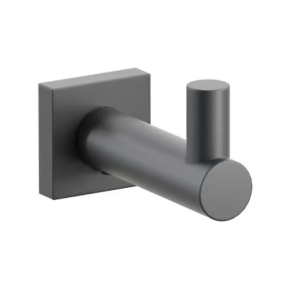 Modern Tubular Brass Single Hook with Rosette