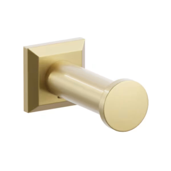 Modern Tubular Brass Single Robe Hook with Rosette