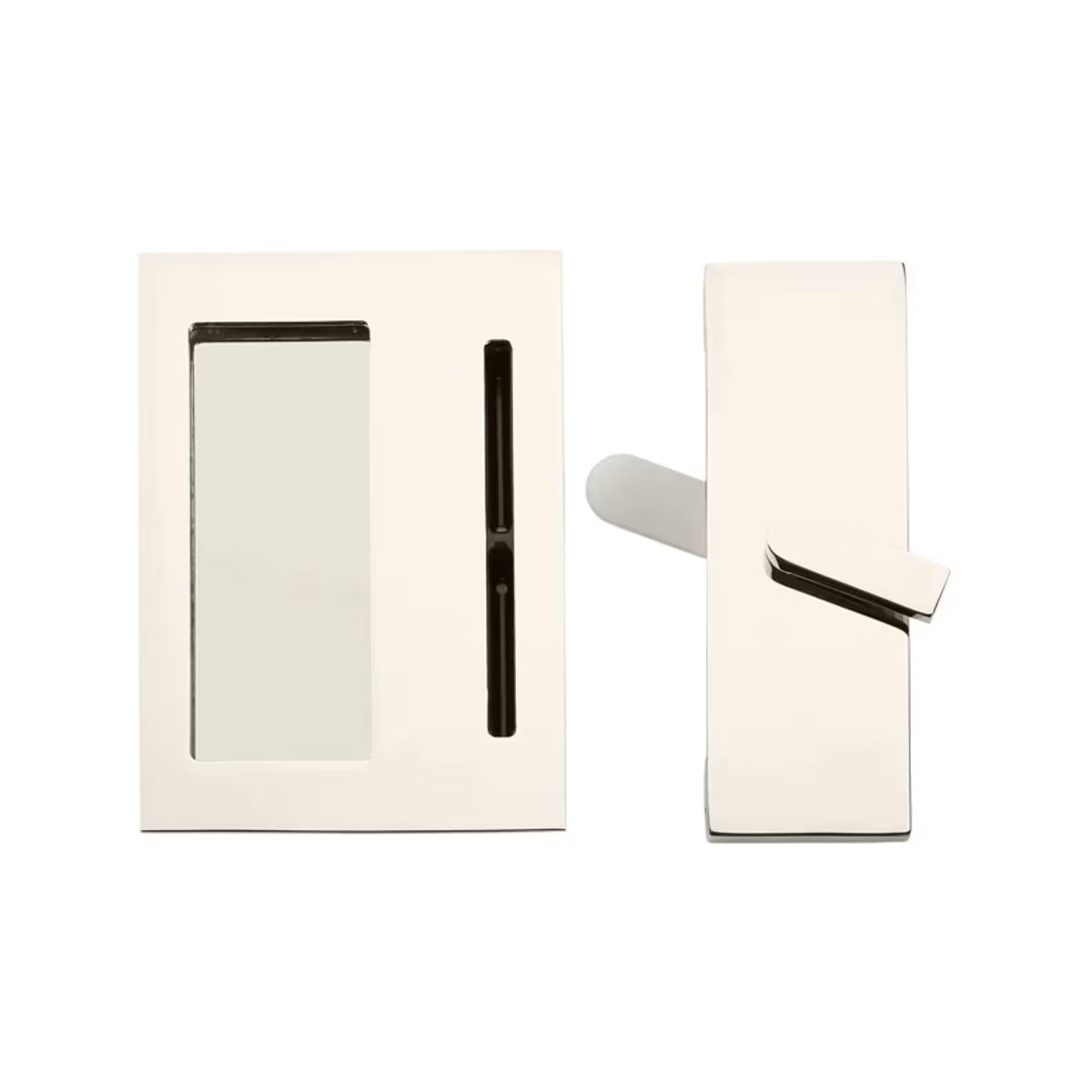 Emtek Modern Rectangular Barn Door Privacy Lock and Flush Pull with Integrated Strike — Barn Door Hardware Collection