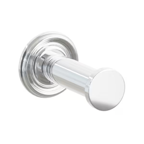 Modern Tubular Brass Single Robe Hook with Rosette