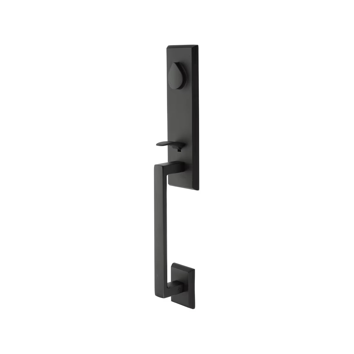 Emtek Sandcast Bronze Grip by Grip Entrance Handleset -Rustic Modern Rectangular Monolithic