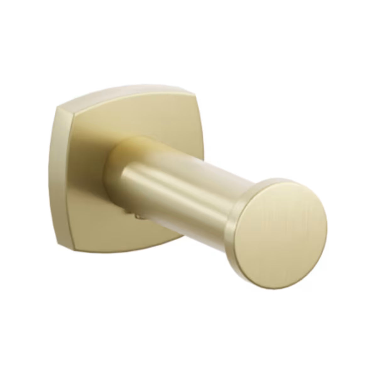 Modern Tubular Brass Single Robe Hook with Rosette