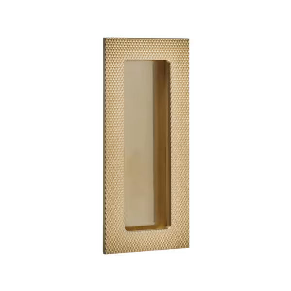 Emtek - Modern Rectangular Knurled Flush Pull with Plain Pocket