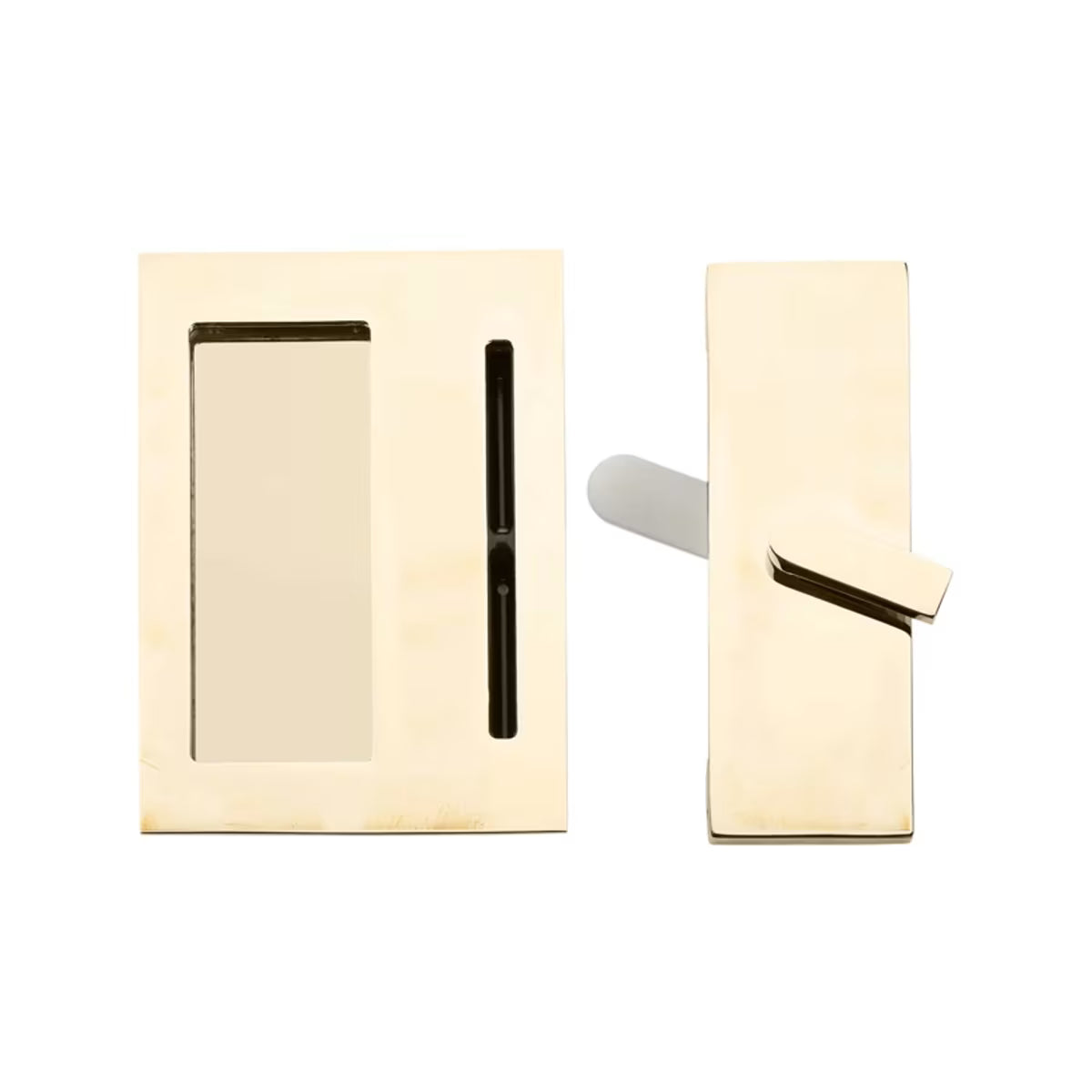 Emtek Modern Rectangular Barn Door Privacy Lock and Flush Pull with Integrated Strike — Barn Door Hardware Collection