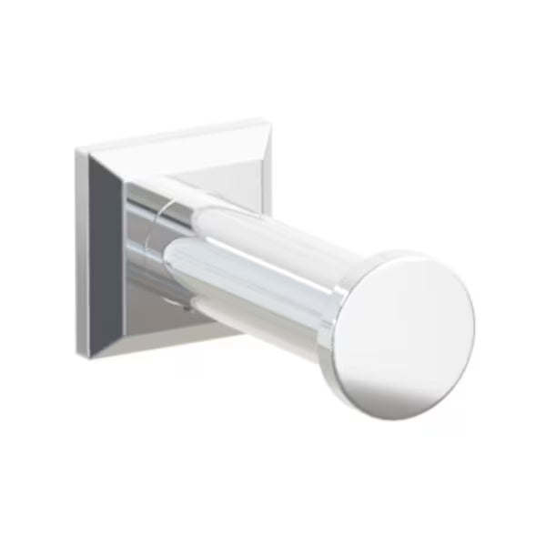 Modern Tubular Brass Single Robe Hook with Rosette