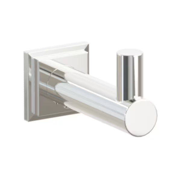 Modern Tubular Brass Single Hook with Rosette