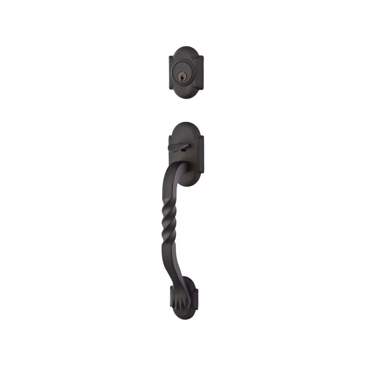 Emtek Wrought Steel Entrance Handleset -Sectional With San Carlos Grip