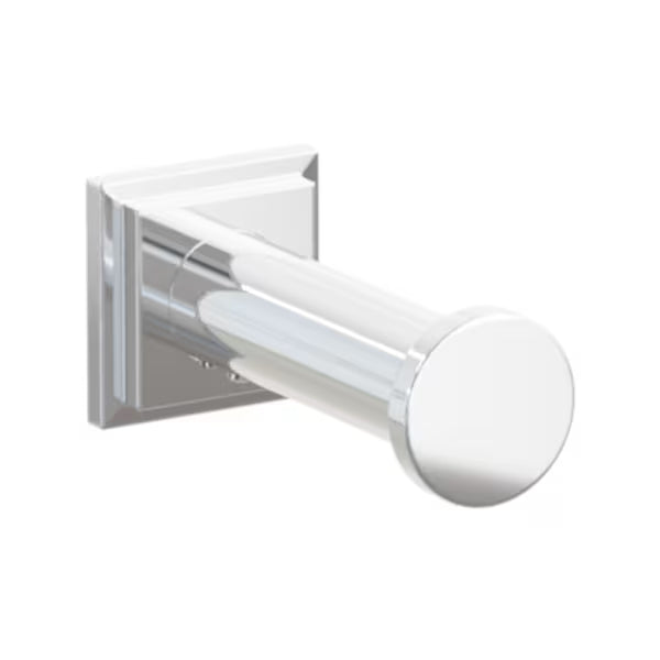 Modern Tubular Brass Single Robe Hook with Rosette