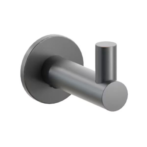 Modern Tubular Brass Single Hook with Rosette