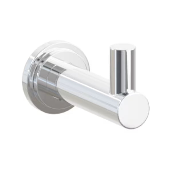 Modern Tubular Brass Single Hook with Rosette