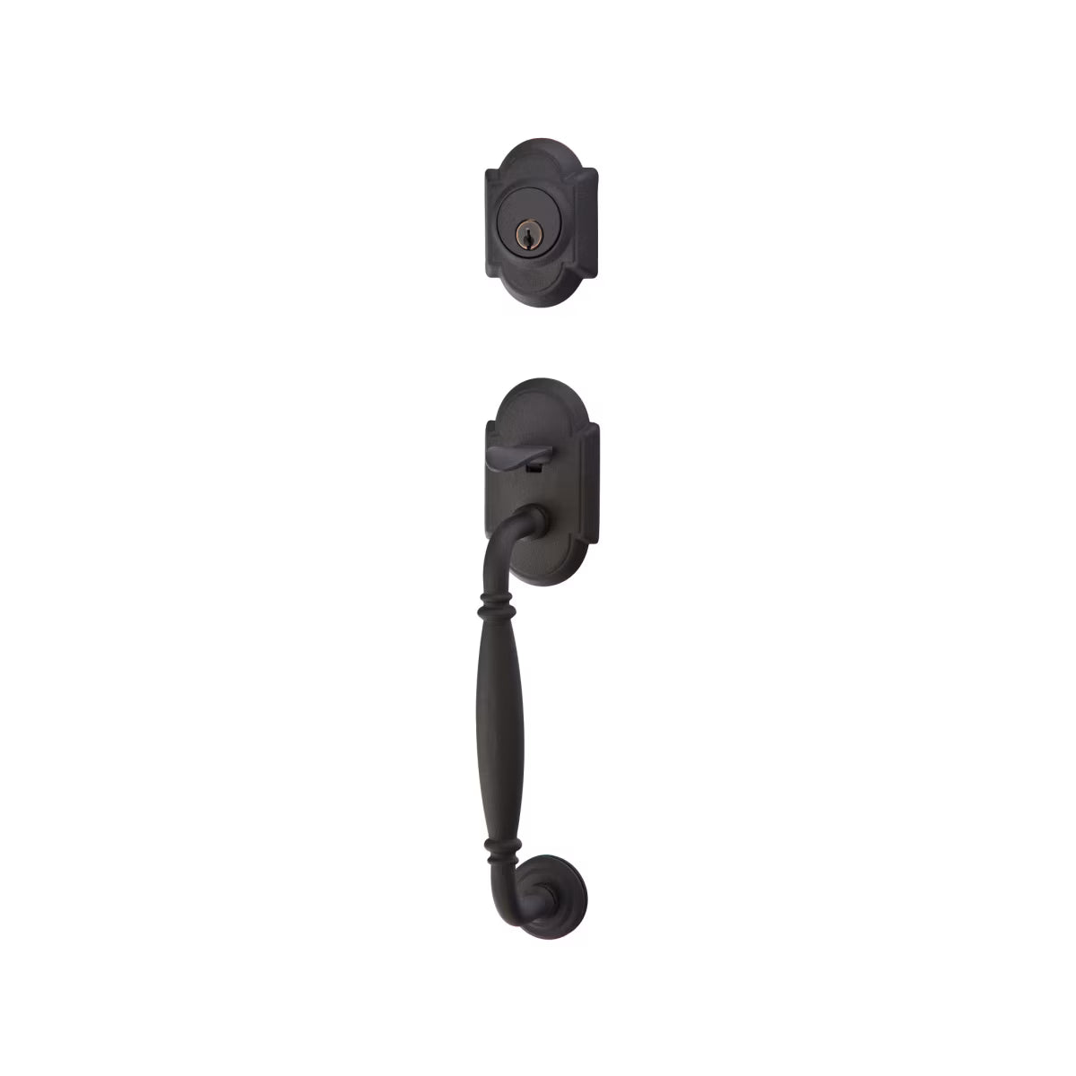 Emtek Wrought Steel Entrance Handleset -Sectional With Normandy Grip