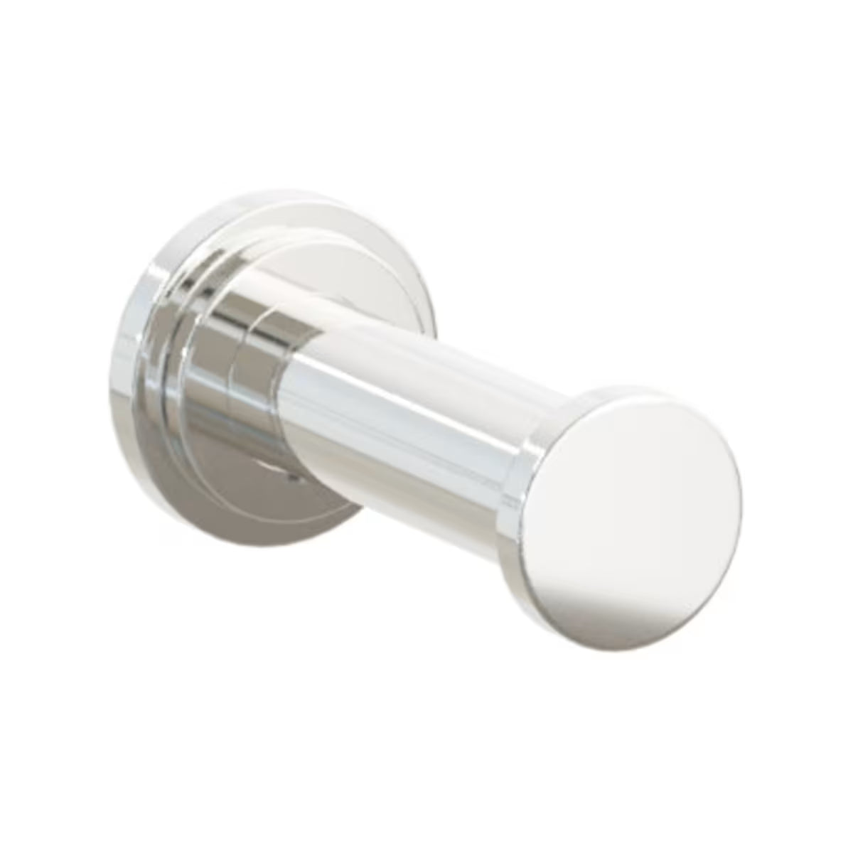 Modern Tubular Brass Single Robe Hook with Rosette
